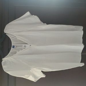 Old Navy Flutter Sleeve Blouse, White, Size Large Tall